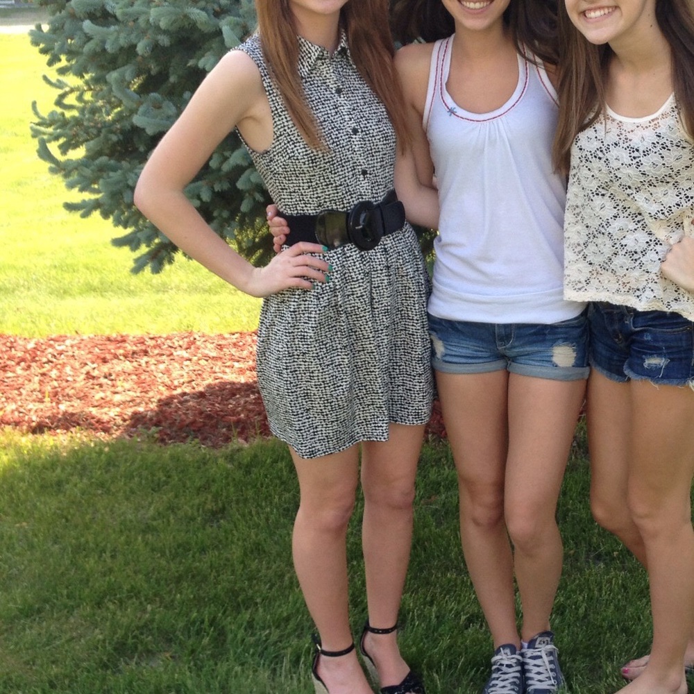 Black and white dress.